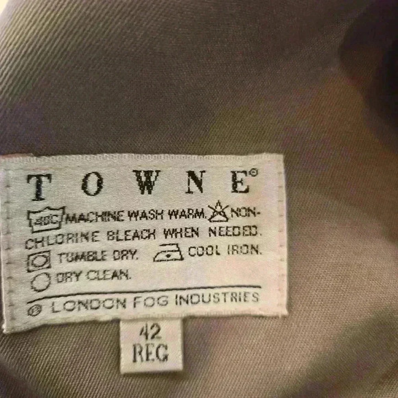 VTG London Fog Towne Double Breasted Winter Zip Out Lining Rain Taupe Size 42R - Picture 13 of 13
